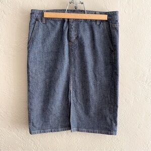 J. Crew Slit Front Denim Jean Pencil Skirt Size 4